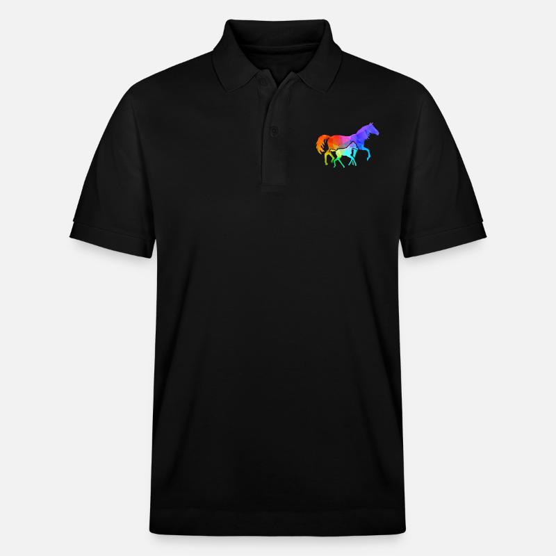 Jument avec poulain - Polo PREPSTER bio Stanley/Stella Unisexe - noir