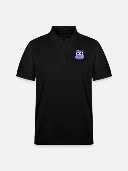 Owl Puple - Stanley/Stella Unisex Organic Polo Shirt PREPSTER - black