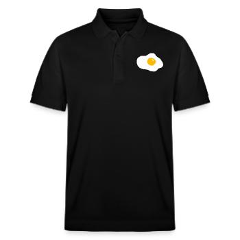 Œufs au plat - Polo PREPSTER bio Stanley/Stella Unisexe - noir - Devant - Roxy (174cm) & Andy (188cm)