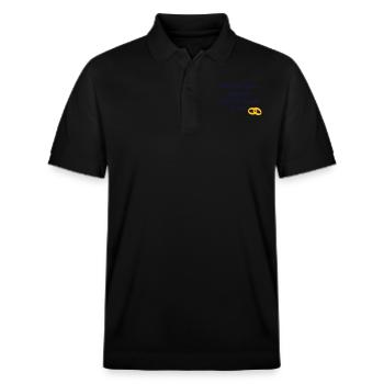 t_shirt_mariage_deux_oui_pour_un_nom - Polo PREPSTER bio Stanley/Stella Unisexe - noir - Devant - Roxy (174cm) & Andy (188cm)