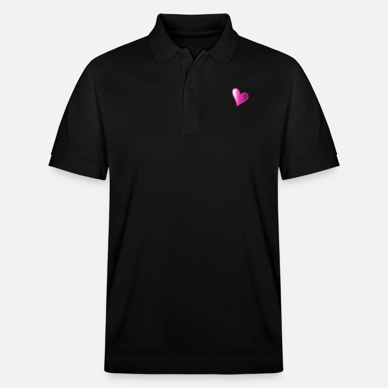 Pinkes Herz - Stanley/Stella Unisex Bio-Poloshirt PREPSTER - Schwarz