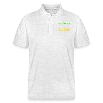 Cet Irlandais a besoin de bière. Drôle Patrick. - Polo PREPSTER bio Stanley/Stella Unisexe - blanc chiné - Devant - Roxy (174cm) & Andy (188cm)
