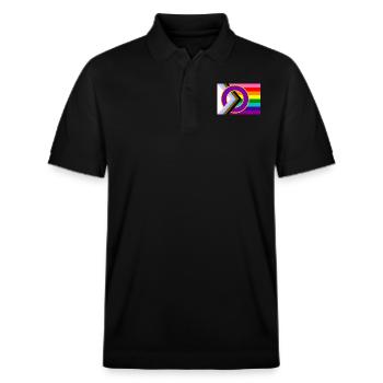 Progressive Pride Flag - Stanley/Stella Unisex Organic Polo Shirt PREPSTER - black - Front - Roxy (174cm) & Andy (188cm)