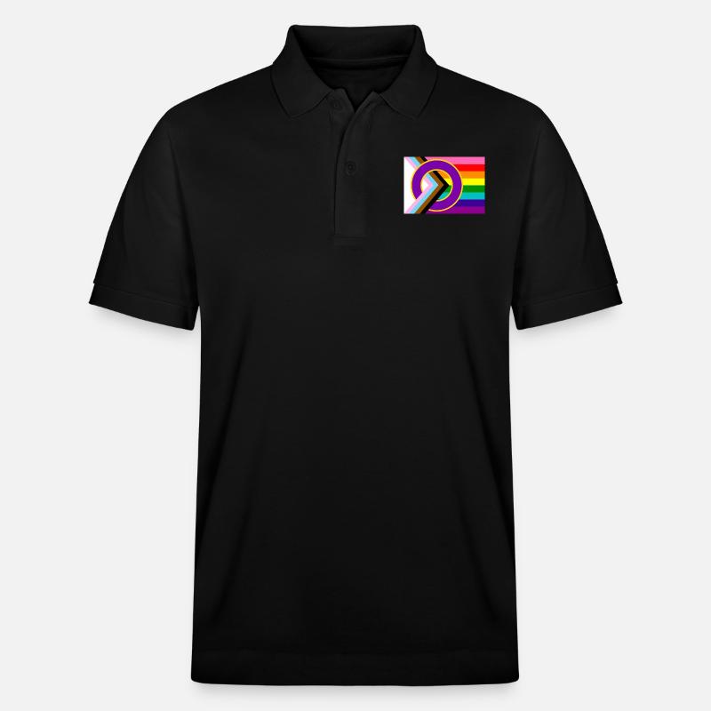 Drapeau de la fierté progressiste - Polo PREPSTER bio Stanley/Stella Unisexe - noir