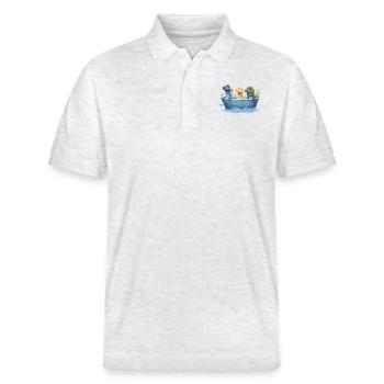 Dinos - Stanley/Stella Unisex Bio-Poloshirt PREPSTER - Weiß meliert - Vorne - Roxy (174cm) & Andy (188cm)