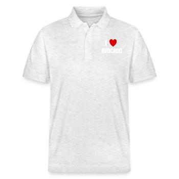 I love Avocado - Polo PREPSTER bio Stanley/Stella Unisexe - blanc chiné - Devant - Roxy (174cm) & Andy (188cm)