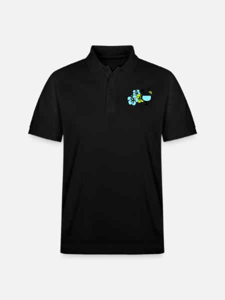 Cocktail Flowers Hawaii - Stanley/Stella Unisex Organic Polo Shirt PREPSTER - black