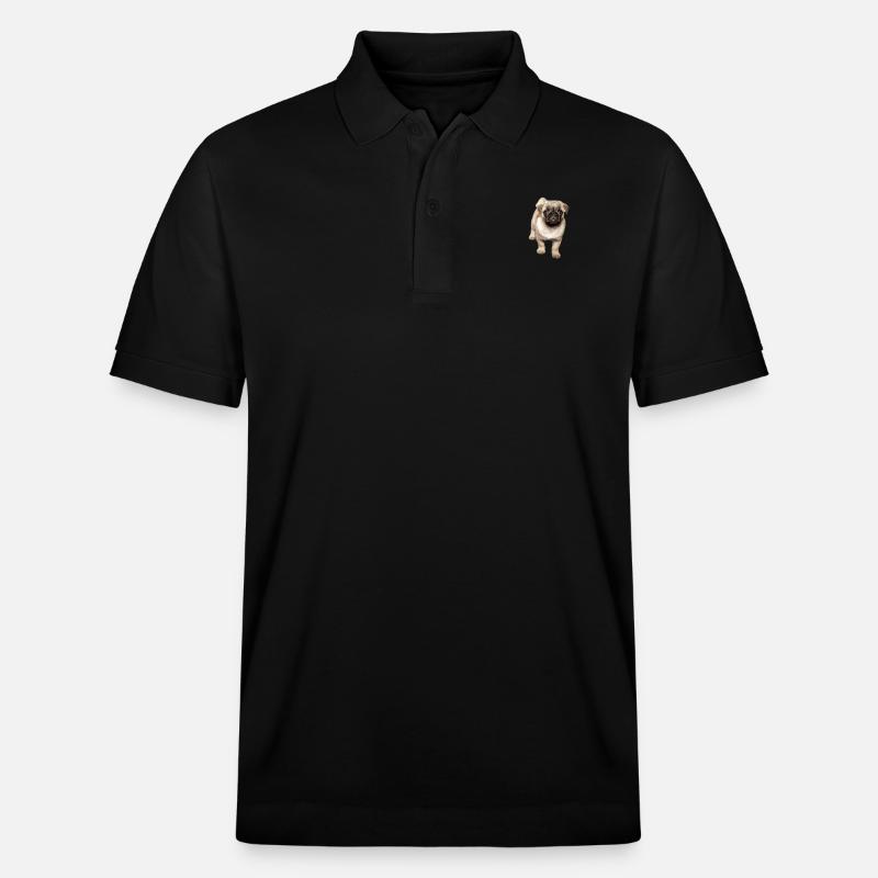 süßer schielender Mops - Stanley/Stella Unisex Bio-Poloshirt PREPSTER - Schwarz