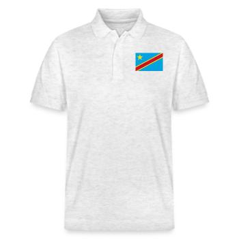 Drapeau de la République démocratique du Congo - Polo PREPSTER bio Stanley/Stella Unisexe - blanc chiné - Devant - Roxy (174cm) & Andy (188cm)