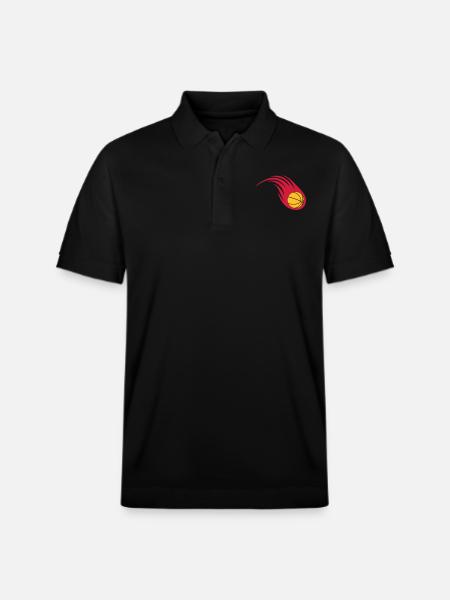 basketball fireball - Stanley/Stella Unisex Organic Polo Shirt PREPSTER - black