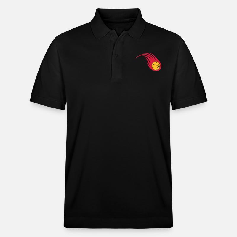 boule de feu de basket-ball - Polo PREPSTER bio Stanley/Stella Unisexe - noir