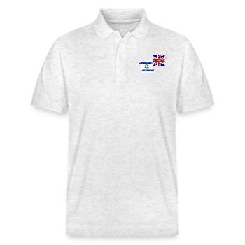 Israël Drapeau britannique Israélien Britannique - Polo PREPSTER bio Stanley/Stella Unisexe - blanc chiné - Devant - Roxy (174cm) & Andy (188cm)