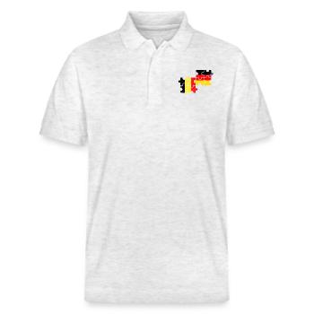 Belgique Allemagne Drapeau Belge Allemand - Polo PREPSTER bio Stanley/Stella Unisexe - blanc chiné - Devant - Roxy (174cm) & Andy (188cm)