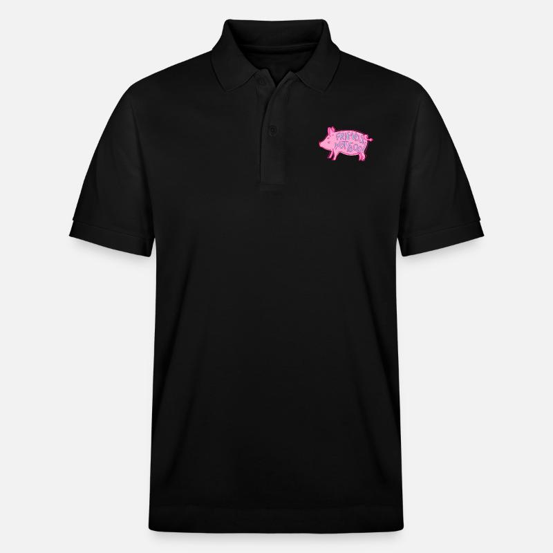 Maiale dolce che dice amici non cibo vegano - Polo ecologica unisex PREPSTER di Stanley/Stella - nero