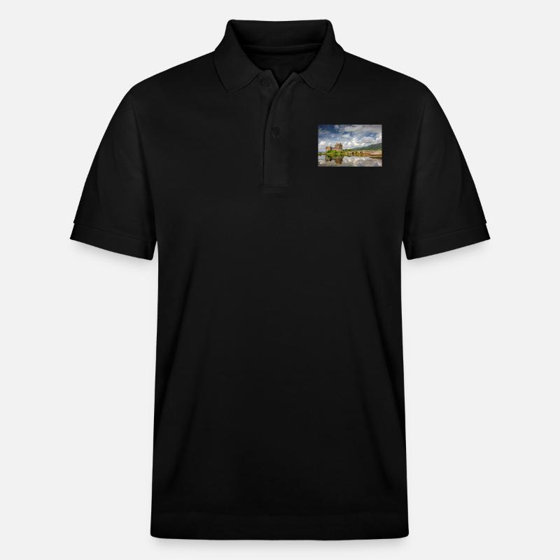 Schottland Eilean Donan Castle - Stanley/Stella Unisex Bio-Poloshirt PREPSTER - Schwarz