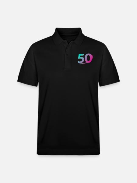 Nummer 50 mehrfarbig - Stanley/Stella Unisex Bio-Poloshirt PREPSTER - Schwarz