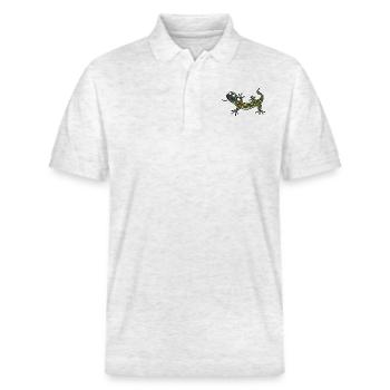 Lizard Climber - Stanley/Stella Unisex Bio-Poloshirt PREPSTER - Weiß meliert - Vorne - Roxy (174cm) & Andy (188cm)