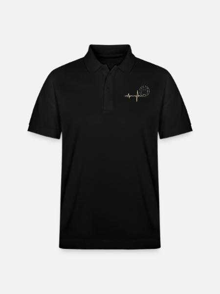 Gift heartbeat volleyball - Stanley/Stella Unisex Organic Polo Shirt PREPSTER - black
