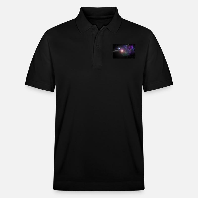 Lune et terre avec soleil - Polo PREPSTER bio Stanley/Stella Unisexe - noir