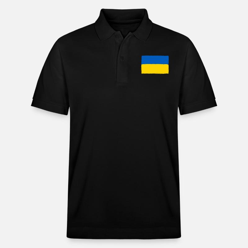ukrainian flage 01 - Stanley/Stella Unisex Bio-Poloshirt PREPSTER - Schwarz