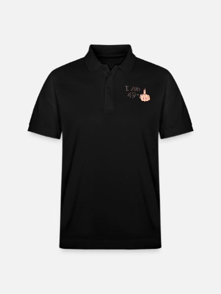 Jeg er 49 + 1 langfinger skjorte Jeg er 49 plus, - Stanley/Stella PREPSTER økologisk unisex poloshirt - sort