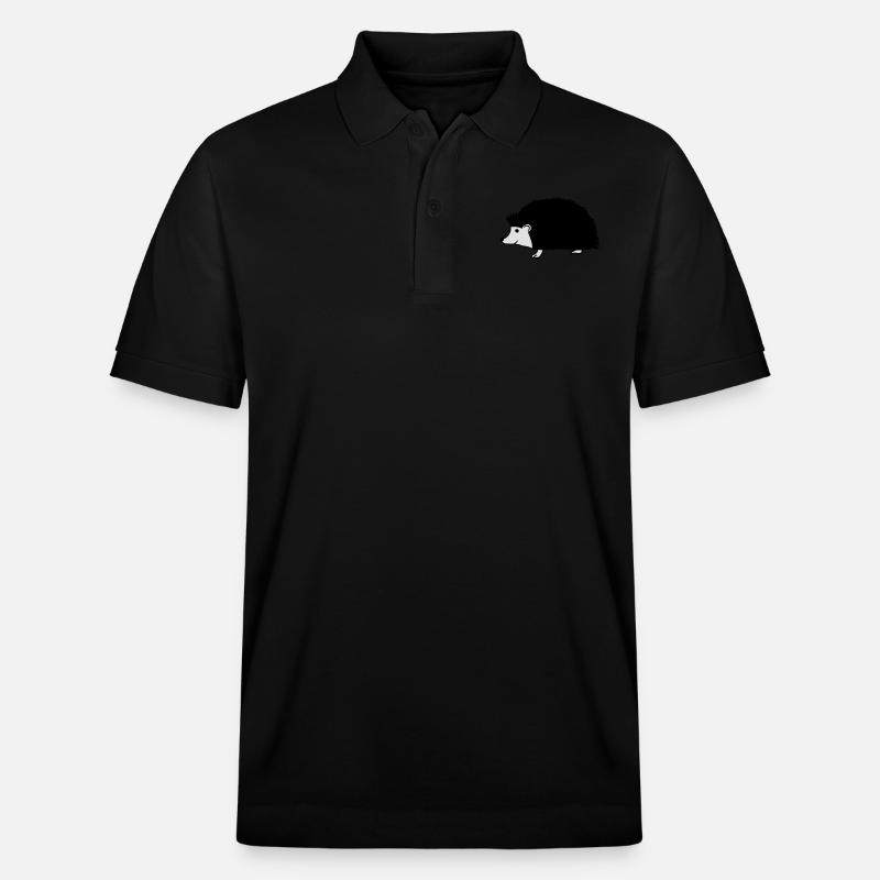 hand drawn hedgehog - Polo PREPSTER bio Stanley/Stella Unisexe - noir