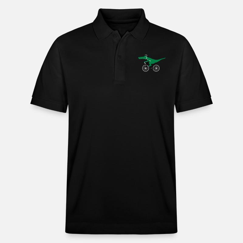 crocodile on bicycle - Stanley/Stella Unisex Bio-Poloshirt PREPSTER - Schwarz