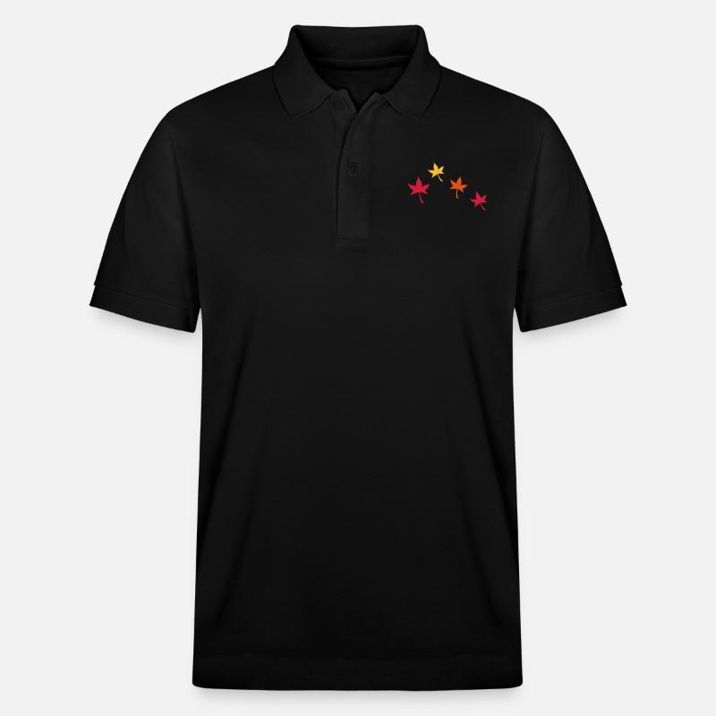 Herbstliche Blätter - Stanley/Stella Unisex Bio-Poloshirt PREPSTER - Schwarz