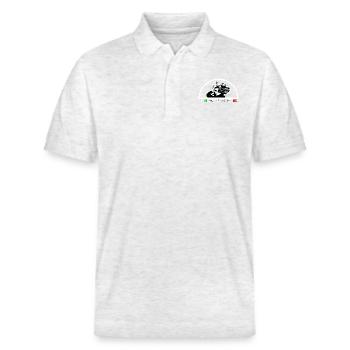 R1 1UP6DOWN - Stanley/Stella Unisex Bio-Poloshirt PREPSTER - Weiß meliert - Vorne - Roxy (174cm) & Andy (188cm)