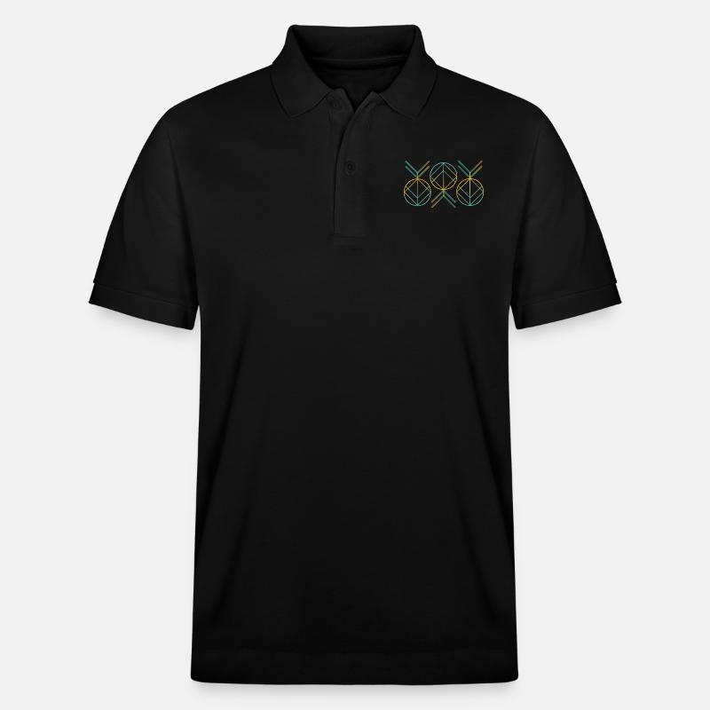 Neon art deco pattern - Stanley/Stella Unisex Organic Polo Shirt PREPSTER - black