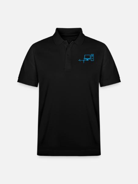 Gift Heartbeat Computer PC - Stanley/Stella Unisex Organic Polo Shirt PREPSTER - black