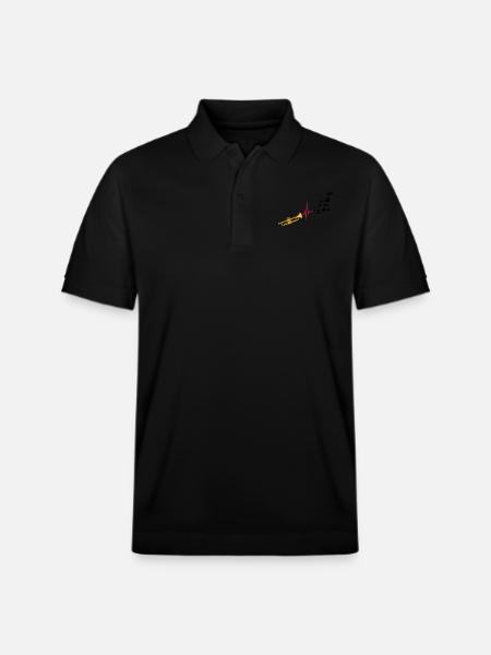Notes Heartbeat Trumpet - Stanley/Stella Unisex Organic Polo Shirt PREPSTER - black