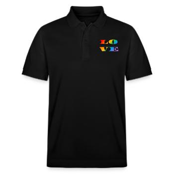 Amour arc-en-ciel rétro - Polo PREPSTER bio Stanley/Stella Unisexe - noir - Devant - Roxy (174cm) & Andy (188cm)