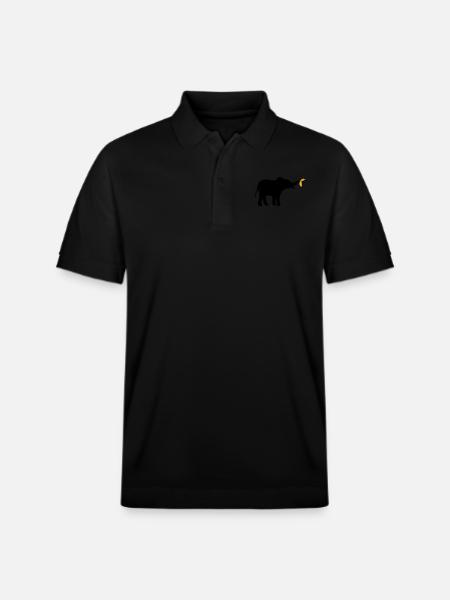 Large Banana Elephant Silhouette - Stanley/Stella Unisex Organic Polo Shirt PREPSTER - black