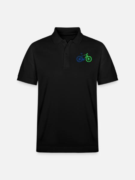 Bicycle Silhouette 2 - Stanley/Stella Unisex Organic Polo Shirt PREPSTER - black