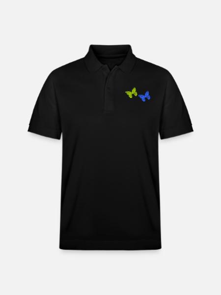 Butterfly 2 - Stanley/Stella Unisex Organic Polo Shirt PREPSTER - black