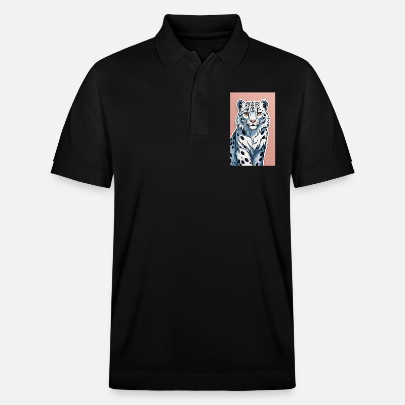 Snow Leopard | Leopard | Predator - Stanley/Stella Unisex Organic Polo Shirt PREPSTER - black