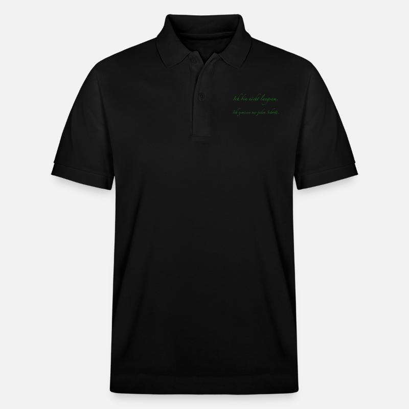 ich bin nicht langsam - Stanley/Stella Unisex Bio-Poloshirt PREPSTER - Schwarz