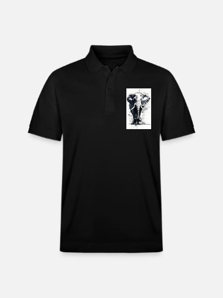Elefant | Wildtier | Afrika | Kindermotive - Stanley/Stella Unisex Bio-Poloshirt PREPSTER - Schwarz