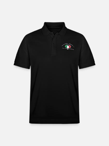 J’aime l’Italie - coeur mains - Polo PREPSTER bio Stanley/Stella Unisexe - noir