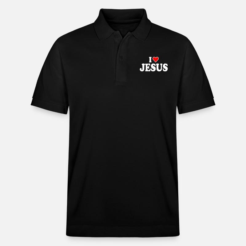 I love jesus - Polo PREPSTER bio Stanley/Stella Unisexe - noir