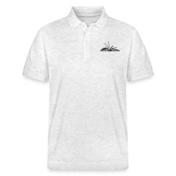 Book Reading Books Reader Book Lovers Gift - Stanley/Stella Unisex Organic Polo Shirt PREPSTER - heather white - Front - Roxy (174cm) & Andy (188cm)