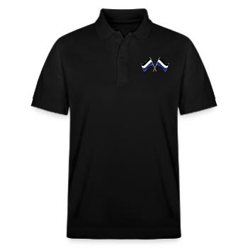 Drapeau noir-blanc-bleu | stade de football de drapeau - Polo PREPSTER bio Stanley/Stella Unisexe - noir - Devant - Roxy (174cm) & Andy (188cm)