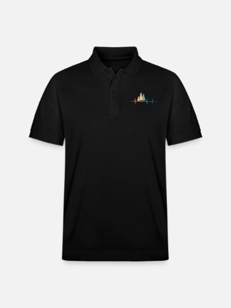 Forest Heartbeat - Stanley/Stella Unisex Organic Polo Shirt PREPSTER - black