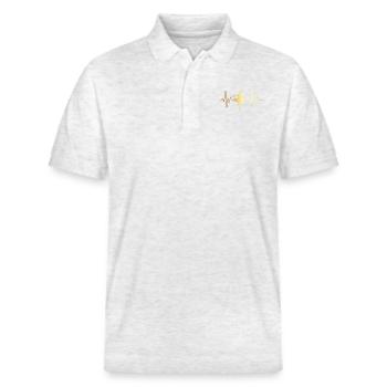 Herzschlag-Ballett - Stanley/Stella Unisex Bio-Poloshirt PREPSTER - Weiß meliert - Vorne - Roxy (174cm) & Andy (188cm)