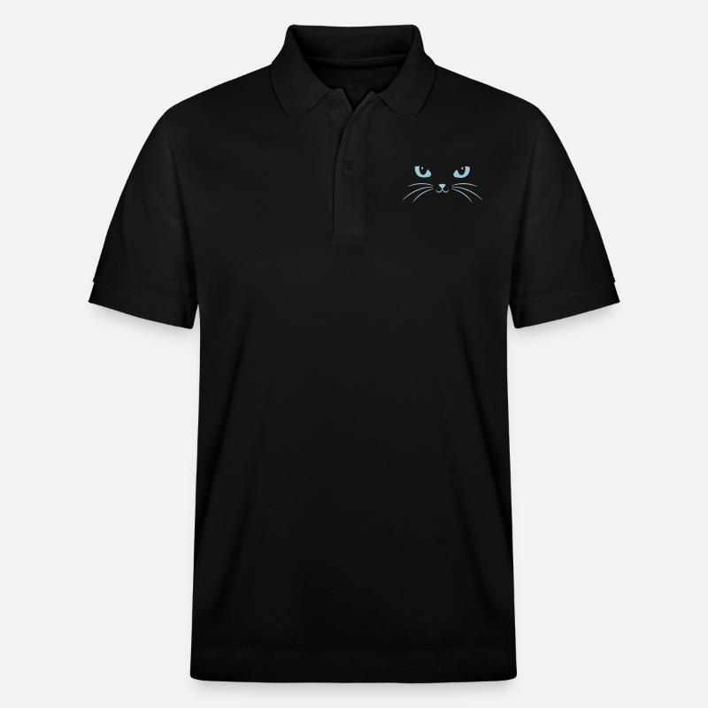 Cat Face With Big Eyes - Polo PREPSTER bio Stanley/Stella Unisexe - noir