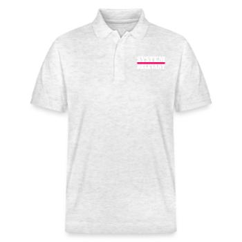 Système pertinent - Polo PREPSTER bio Stanley/Stella Unisexe - blanc chiné - Devant - Roxy (174cm) & Andy (188cm)