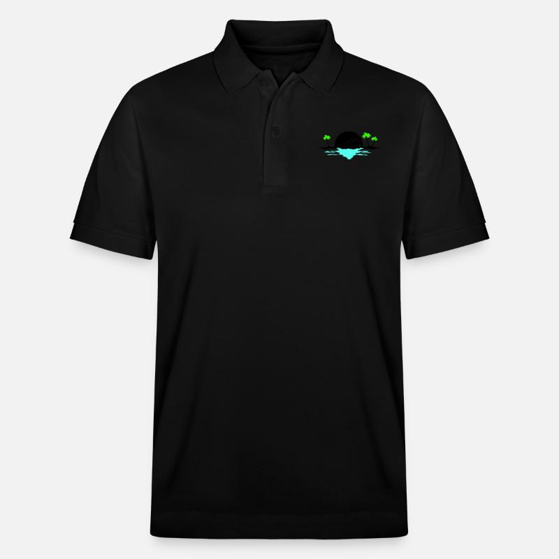 Dauphins au coucher du soleil - Polo PREPSTER bio Stanley/Stella Unisexe - noir