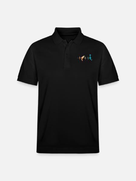 Dolphin heartbeat - Stanley/Stella Unisex Organic Polo Shirt PREPSTER - black