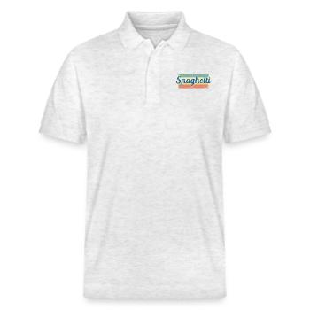 Spaghetti - Stanley/Stella Unisex Bio-Poloshirt PREPSTER - Weiß meliert - Vorne - Roxy (174cm) & Andy (188cm)